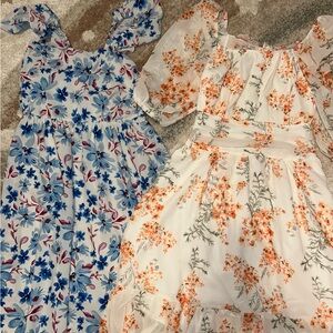 Two floral 1X dresses